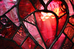 Glowing Red Stained Glass Heart Artistic Background Product Image 1