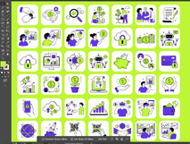 56 Fintech Finance Technology Icon Bundle EPS Web UI Design Product Image 4