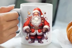 Watercolor Santa Claus Sublimation Clipart, Santa PNG Product Image 5