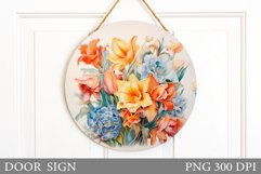Spring Flowers Door Sign. Spring Door Sign Sublimation Product Image 1