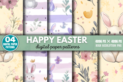 Happy Easter Digital Paper Background PNG Product Image 1