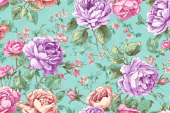 Vintage Floral Pattern Background with Roses and Leaves Product Image 1