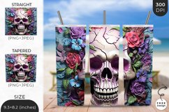 3D Scary Skull Tumbler Wrap | 3D Sublimation Wrap Design Product Image 1