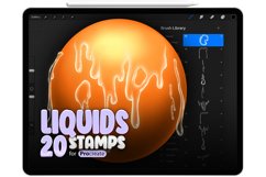 20 Procreate Liquids Stamp Brushes Product Image 1