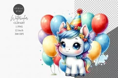 Party animals, Unicorn clipart, Birthday clipart Product Image 1