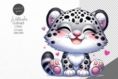 Snow leopard clipart, Animals clipart, Leopard clipart Product Image 1