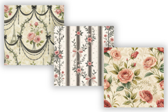 Lace Toile Digital Paper Pack, Elegant Vintage Lace &amp; Floral Product Image 5
