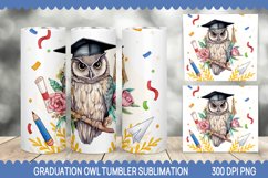 Graduation Owl Tumbler Sublimation - Owl Tumbler Wrap- 20 oz Product Image 1