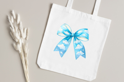 Soft Blue Cloudy Sky Coquette Bow Clipart Product Image 4
