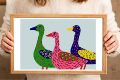 Cross stitch goose embroidery pattern digital file, geese po Product Image 5
