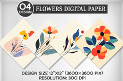 Flowers Seamless Digital Paper, Flowers Background Product Image 1