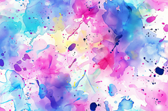 Watercolor painting with colorful splatters &amp; brushstrokes Product Image 1