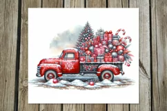 Christmas truck | Watercolor tumbler sublimation design PL Product Image 5