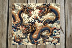 Chinese dragon | 8 Retro Skinny tumbler sublimation designs Product Image 5
