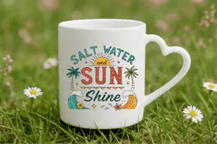 Salt Water and Sun Shine PNG, Retro Beach PNG Sublimation De Product Image 5