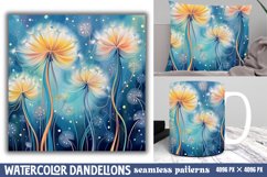 Watercolor dandelions digital paper Backgrounds, Product Image 1