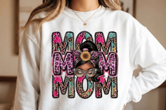 Messy Bun Mom PNG sublimation | Mother's Day PNG T-Shirt Product Image 7