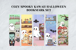Cozy Spooky Pastel Kawaii Halloween Bookmark Set,Ghost Pumki Product Image 5