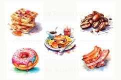 38 digital set watercolor breakfast, 38 breakfast bundle JPG Product Image 5