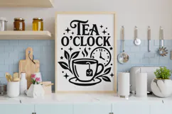 Tea O' Clock Svg, Tea Lover Svg, Tea Time Svg, Tea Cup Svg. Product Image 6
