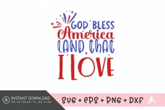 God bless America land that I love SVG,Land of the Free SVG Product Image 1