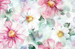 Soft Pink Watercolor Floral Background Texture Product Image 1