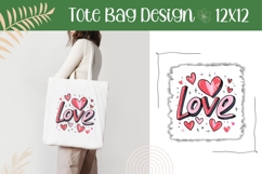 Love Illustration, Love Tote Bag Sublimation Product Image 1