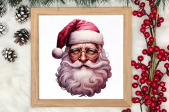 Vintage Black Pink Santa Claus Sublimation Clipart Product Image 4