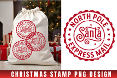 Christmas Stamp Clipart, Christmas Retro sublimation PNG Product Image 1