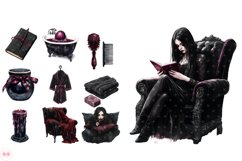 Cozy Gothic Winter Clipart Product Image 5