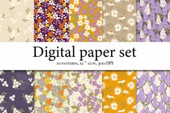 Wildflowers Aesthetics Digital Paper, Meadow Flowers Product Image 1