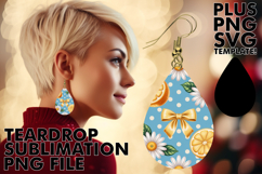 Artistic Teardrop Earrings PNG, Christmas Product Image 1