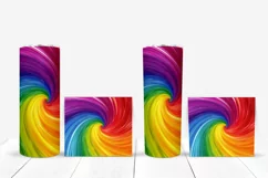 Colorful Tumbler Sublimation, Rainbow Swirl Tumbler Wrap Product Image 5