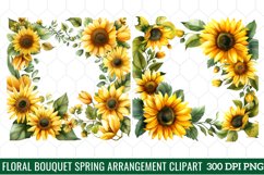 Floral bouquet spring Clipart, Watercolor Floral Clipart Product Image 1