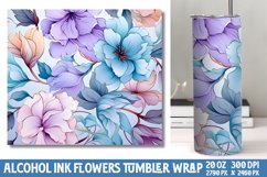 Pastel Alcohol Ink Flowers Tumbler Wrap Product Image 1