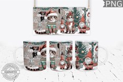 Merry Catmas Mug Wrap - Christmas Mug Sublimation Product Image 1