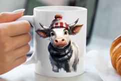 Cute Cow for Christmas Clipart Sublimation, Christmas PNG Product Image 5