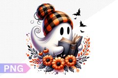 Halloween Ghost And Books Sublimation - Clipart PNG Design Product Image 1