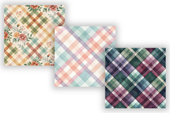 Rainbow Gingham Digital Paper Pack, Seamless Watercolor Product Image 5