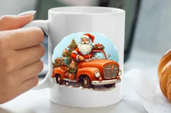 Christmas Truck Sublimation Clipart, Christmas Truck Clipart Product Image 5