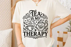Tea Is My Therapy Svg Png, Tea Lover Svg, Tea Time Svg. Product Image 6