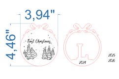 First Christmas Ornament SVG laser cut file for Glowforge Product Image 4