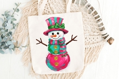 Preppy Brushstroke Snowman Png, Snowman Sublimation Png. Product Image 5