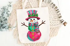 Preppy Brushstroke Snowman Png, Snowman Sublimation Png. Product Image 5