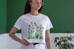 Red Wildflower Garden Embroidery Design Product Image 4