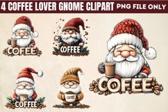 Coffee Lover Gnome Clipart PNG Product Image 1