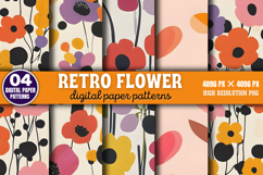 Retro flower pattern floral Digital Paper Background Bundle Product Image 6