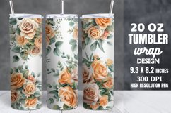 Watercolor Roses Pastel Flowers Tumbler Wrap Product Image 1