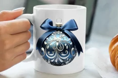 Blue Christmas Ornaments Clipart, Christmas PNG Product Image 5