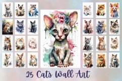 25 Watercolor Cats Wall Art ,Jpg 12x18 inch Product Image 1